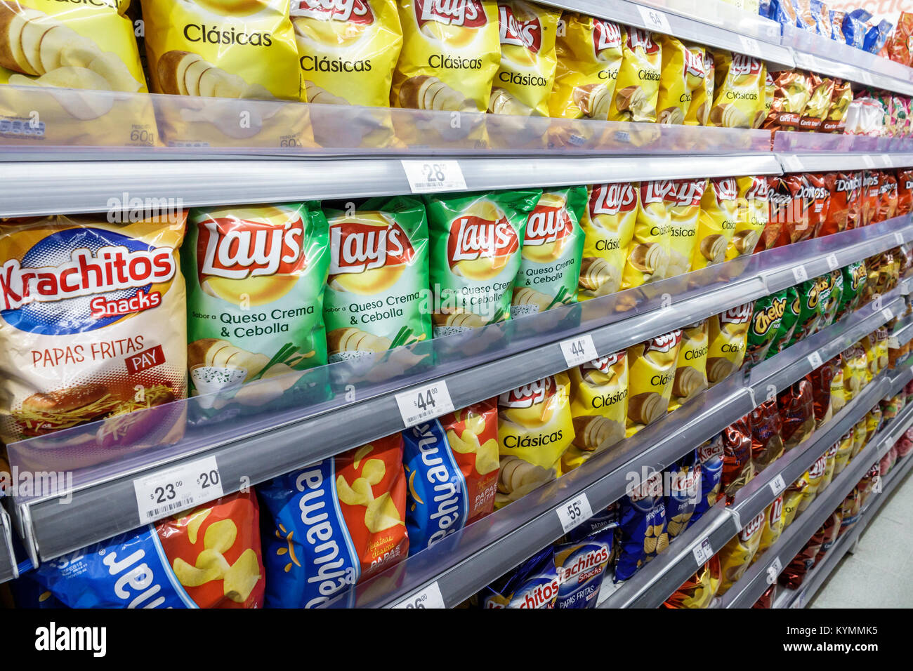 Buenos Aires Argentina,Palermo,Express,convenience store,market,display,snacks,potato chips,Lays,Hispanic,ARG171119198 Stock Photo