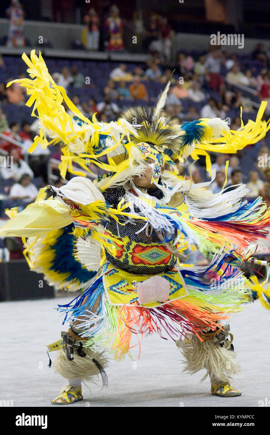The 2005 Powwow, featuring Native American dancers in ceremonial ...