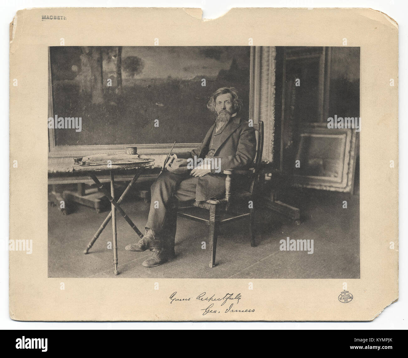 George Inness seated in his studio 2552917755 o Stock Photo