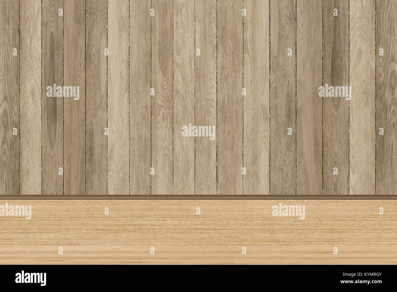 room perspective, wood room texture wall and wooden plank grou Stock Photo