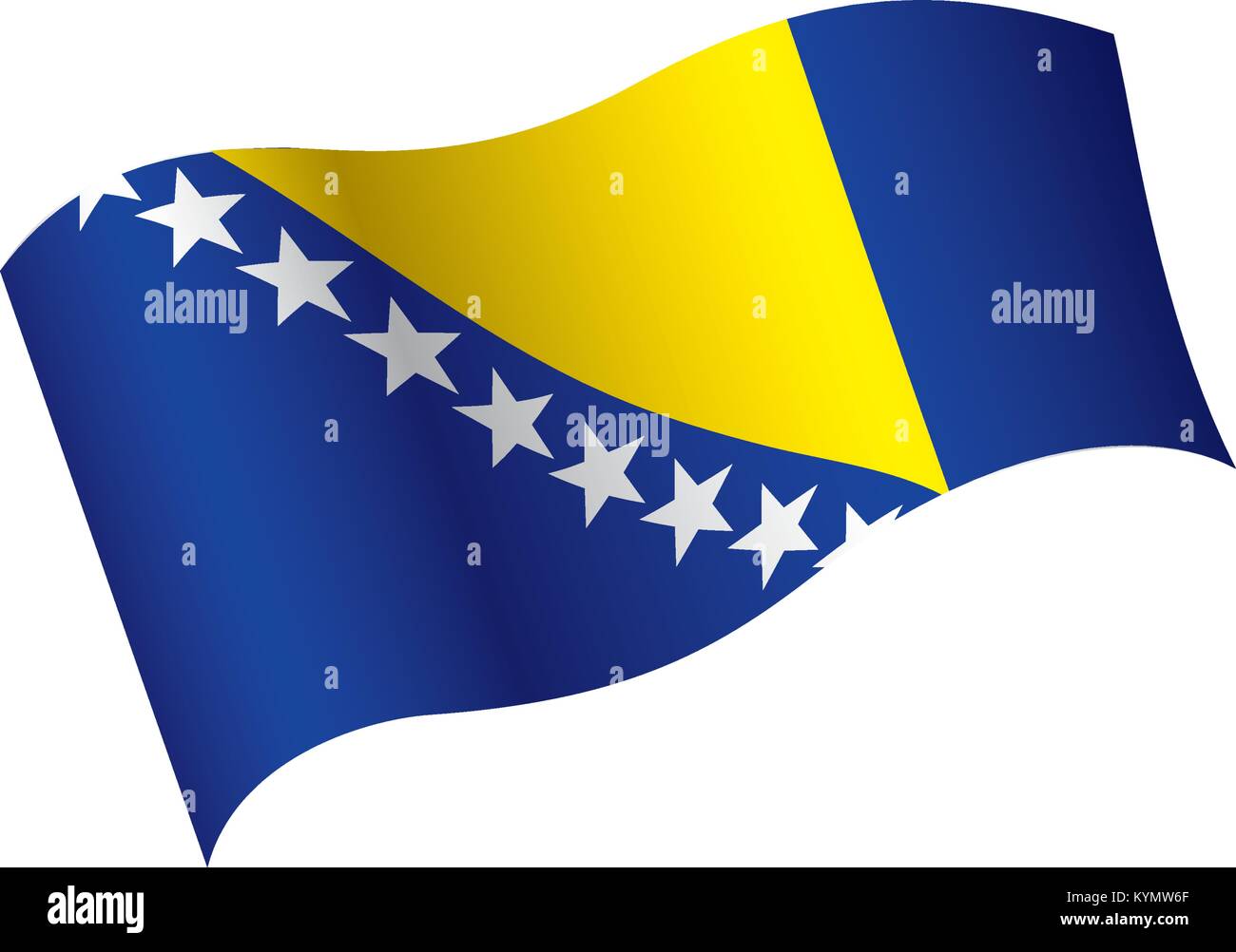 Bosnia and Herzegovina flag, vector illustration Stock Vector Image ...