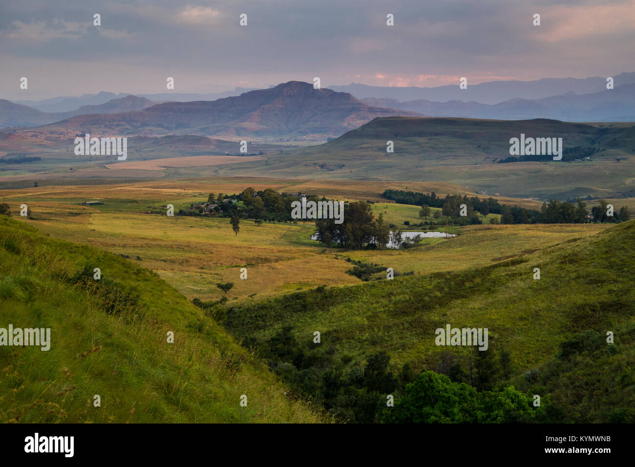 Breathtaking view of the mountains in Drakensberg, South Africa Stock ...