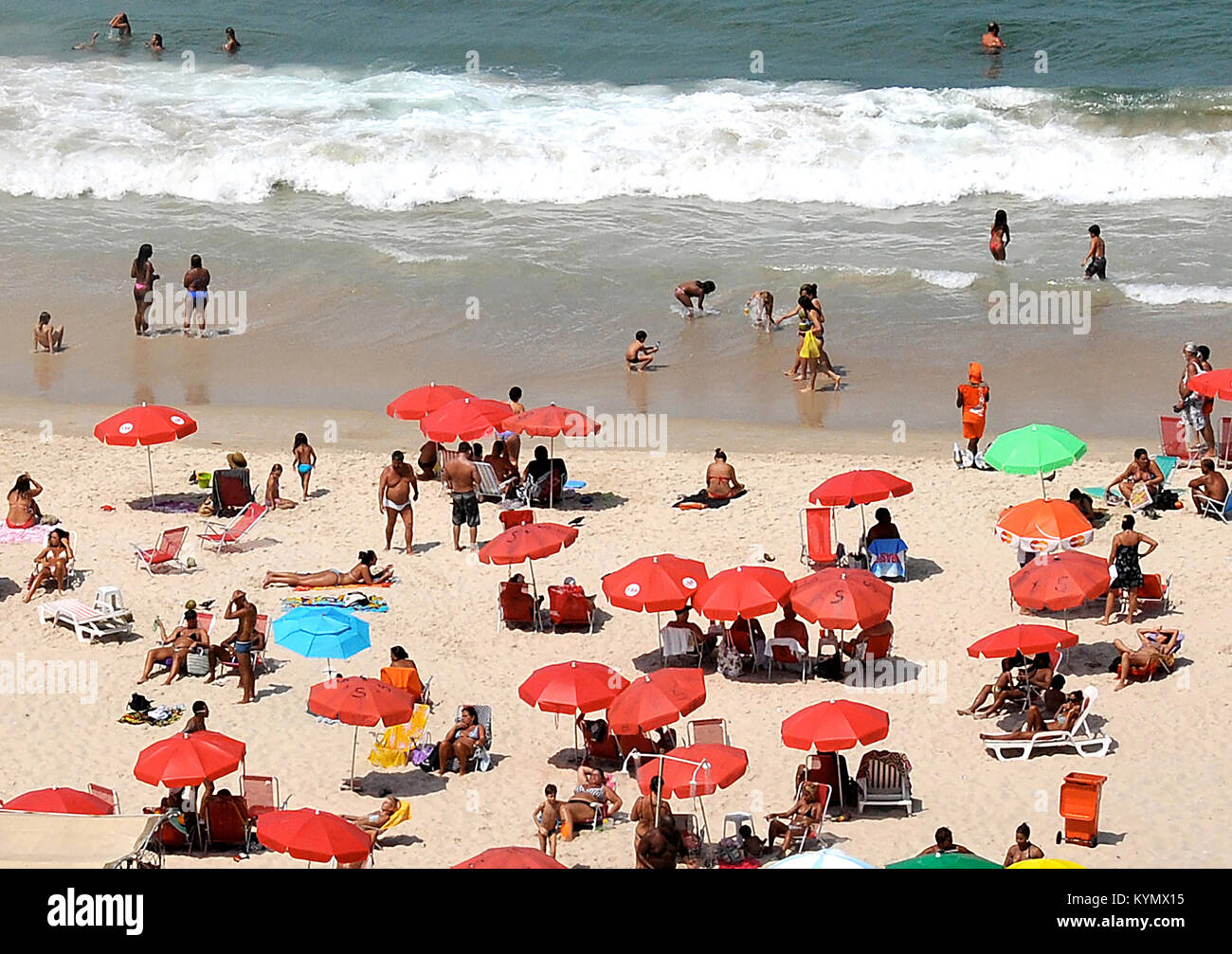 aerial view on Copacabana beach, Rio de Janeiro, Brazil Stock Photo