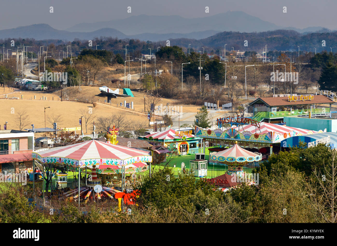 Amusement Park in the Imjingak Peace Park,City of Paju, South Korea Stock Photo