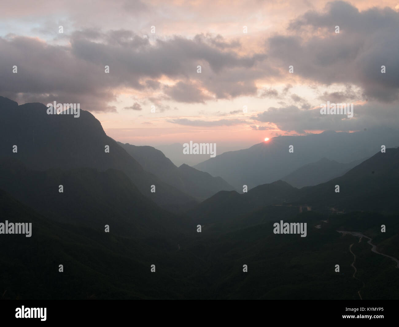 Fansipan Mountains at sunset in Sapa, Lao Cai Province, North of ...