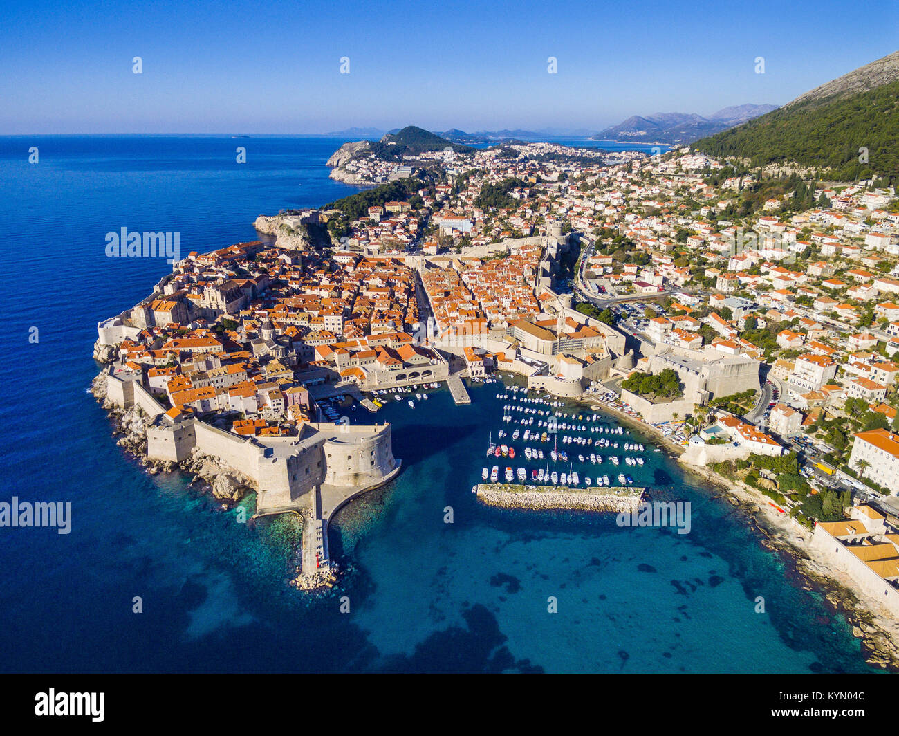 Dubrovnik from air Stock Photo