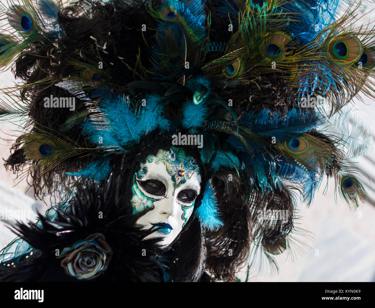 Beautiful Misterious Mask At The Venice Carnival Stock Photo - Alamy