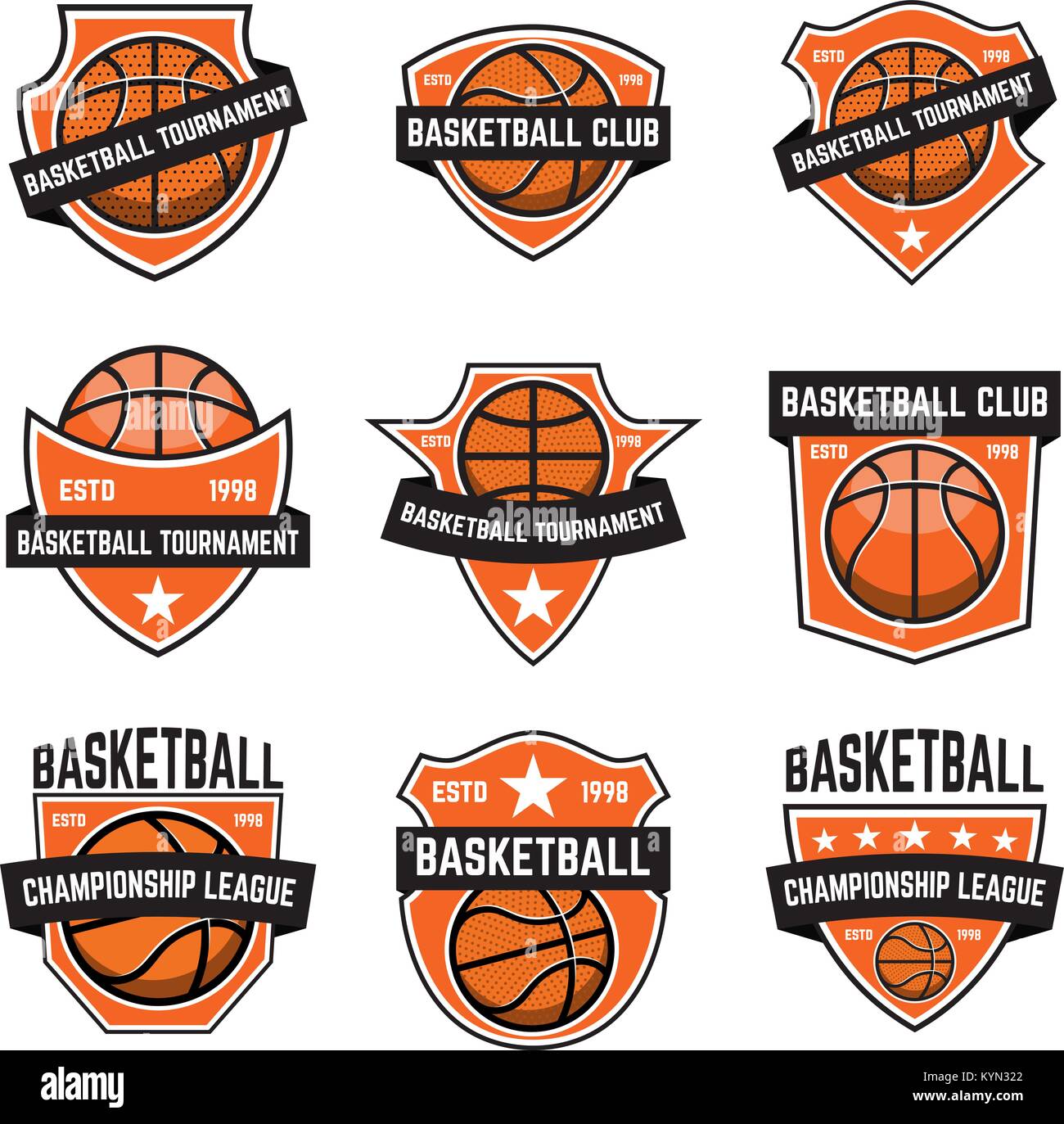 Basketball championship logo set and design Vector Image