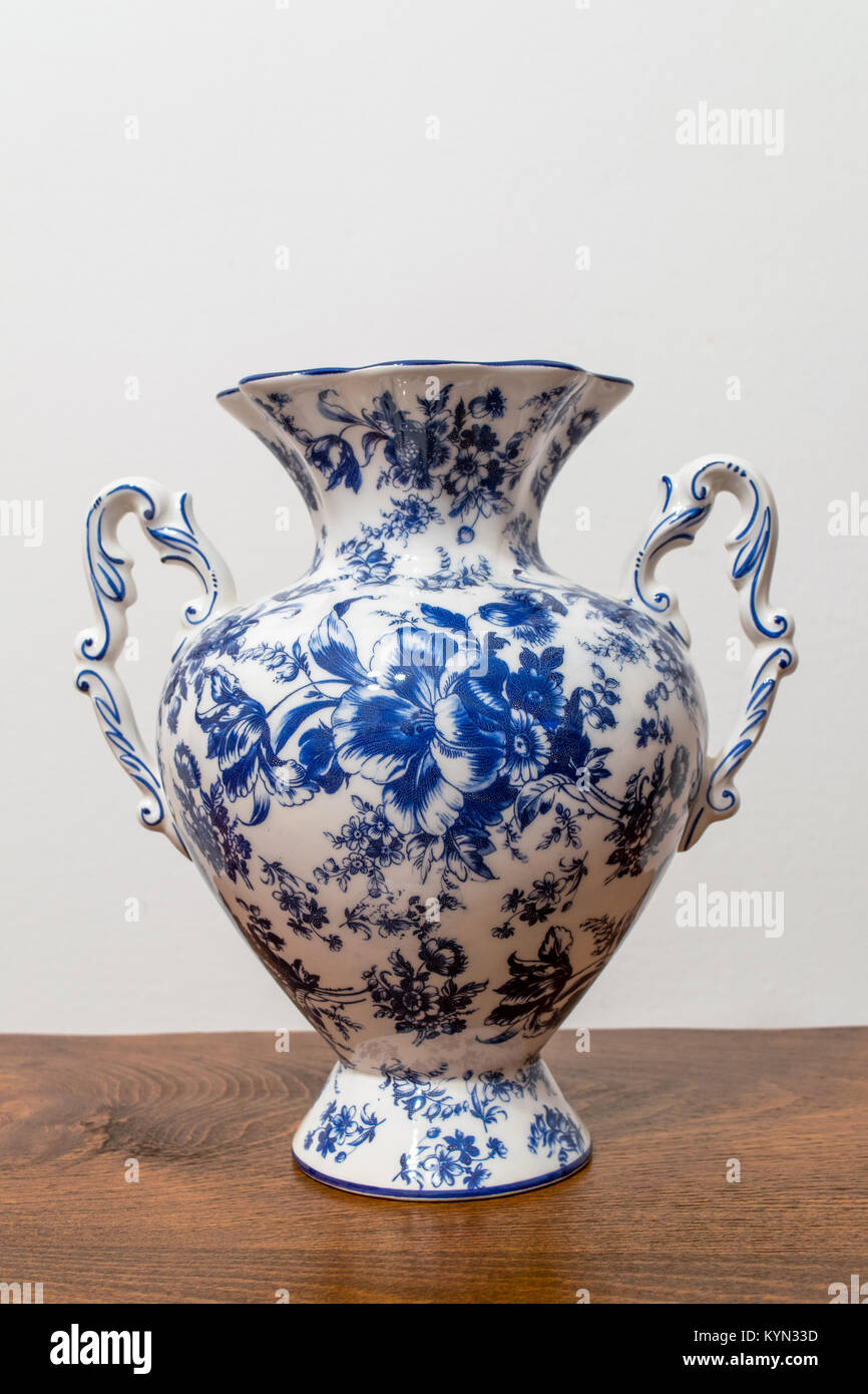 Antique porcelain vase with floral pattern Stock Photo Alamy