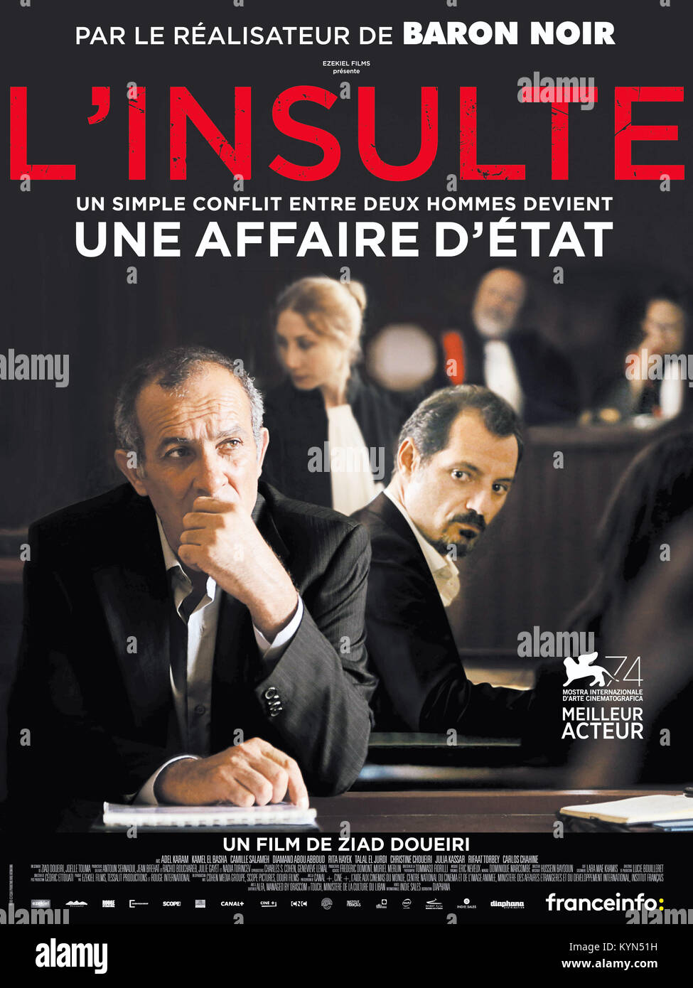 THE INSULT, (aka L'INSULTE), French poster, l-r: Kamel El Basha, Diamand  Bou Abboud, Adel Karam, 2017. ©Cohen Media Group/courtesy Everett  Collection Stock Photo - Alamy