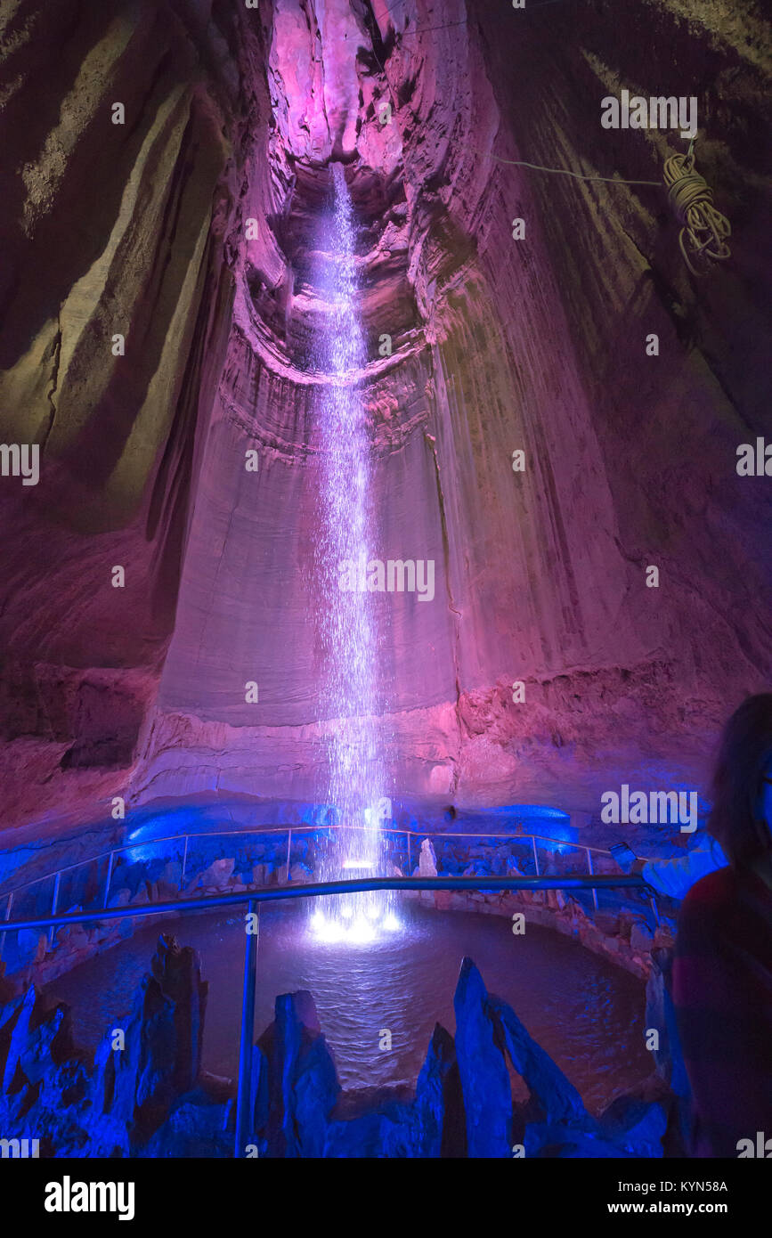 Ruby Falls is located at Lookout Mountain near Chattanooga, Tennessee