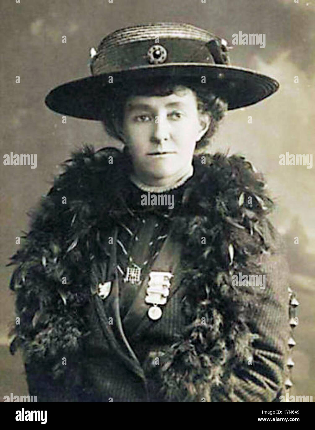 Emily Davison, Emily Wilding Davison, Emily Davison, suffragette who fought for votes for women in the United Kingdom and died after being hit by King George V's horse Anmer at the 1913 Epsom Derby when she walked onto the track during the race. Stock Photo