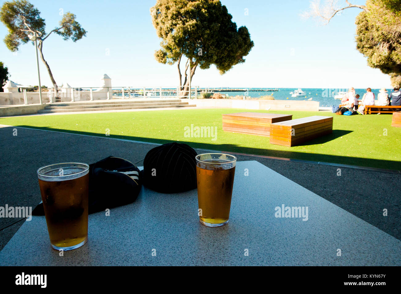 Beach Beer Relaxation Stock Photo