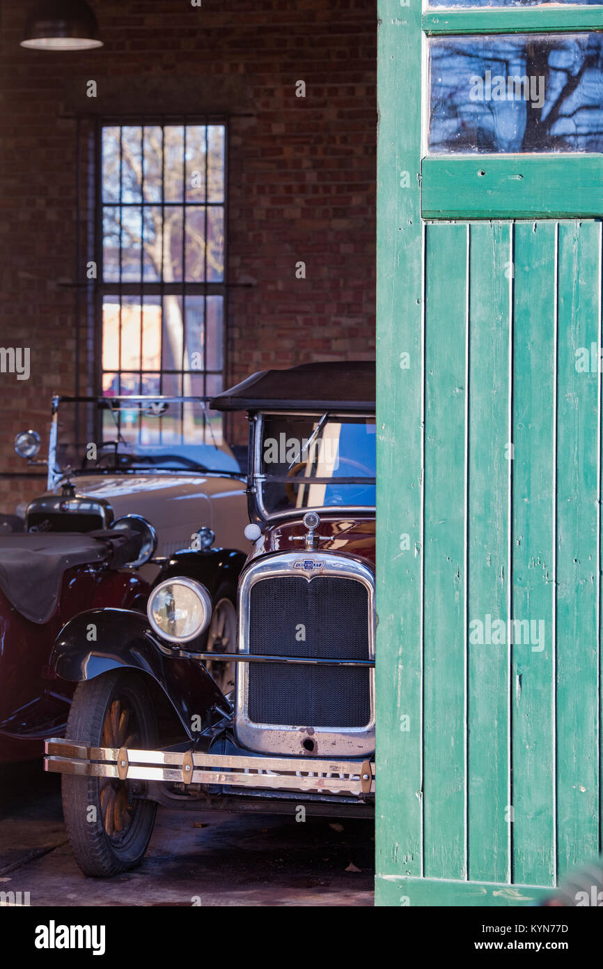 1927 Chevrolet series AA Capitol in a garage at Bicester heritage centre. Bicester, Oxfordshire, England Stock Photo