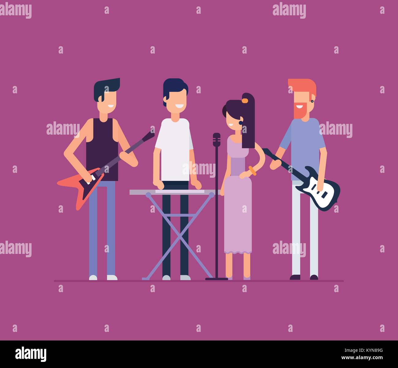 Musical band - modern flat design style isolated illustration Stock Vector