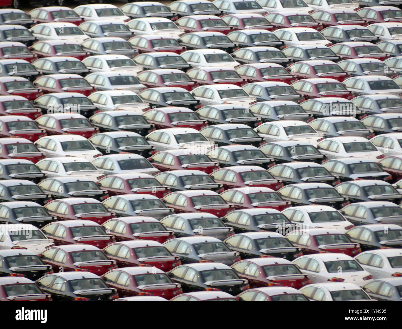 JAPANESE CAR IMPORTS at Dubai docks. Photo: Tony Gale Stock Photo