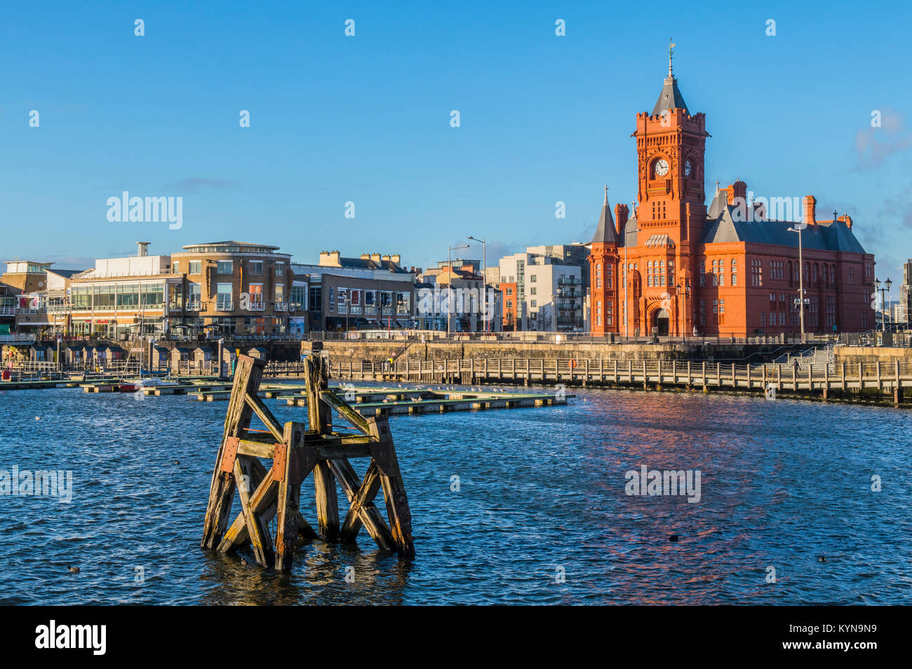 The Cardiff Bay Waterfront and Pierhead Building Cardiff south Wales Stock Photo