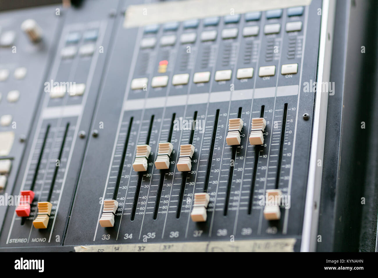 Music mixer equalizer console for mixer control sound device. Sound