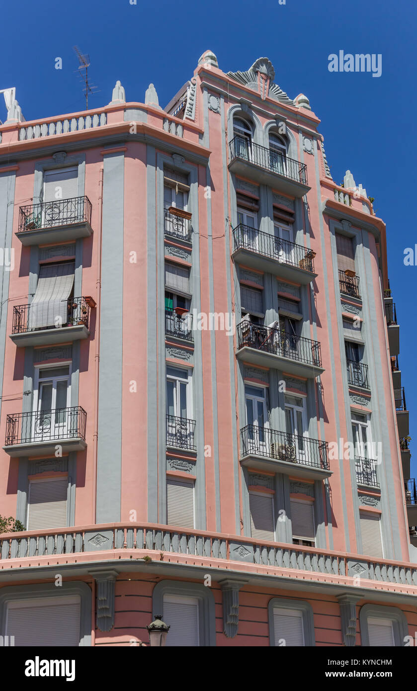 Colorful apartment building in Russafa neighbourhood of Valencia, Spain ...