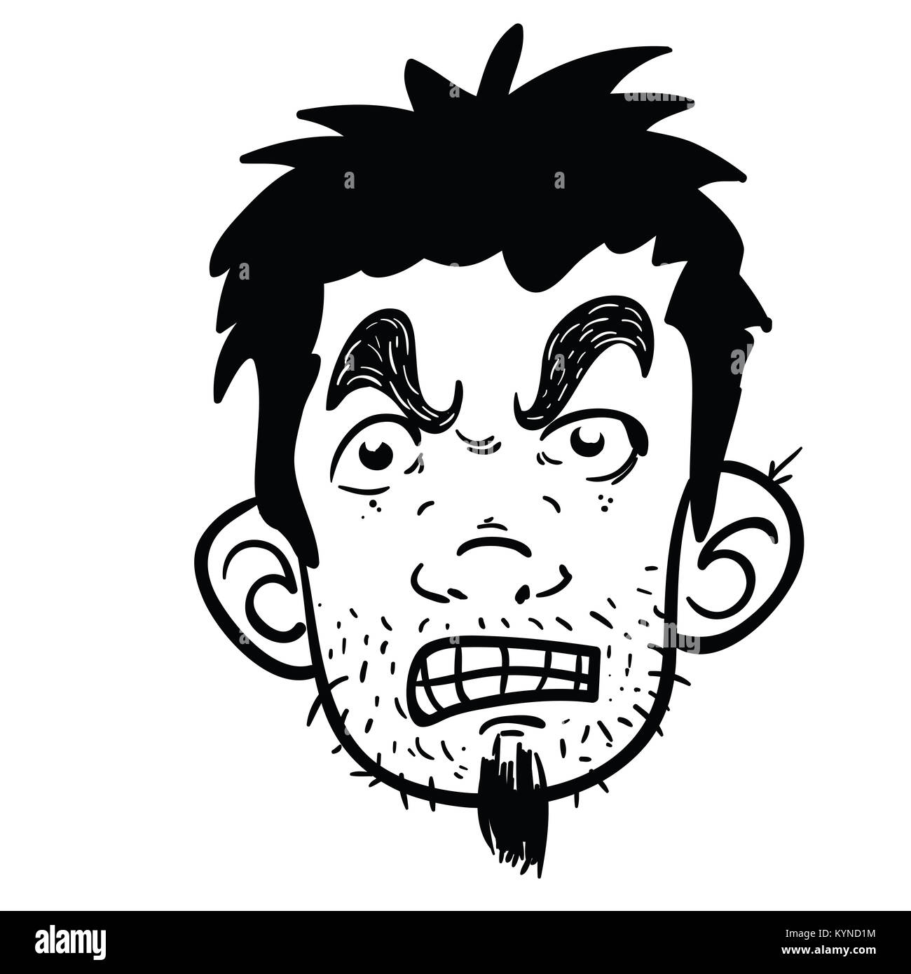 mad face clipart black and white