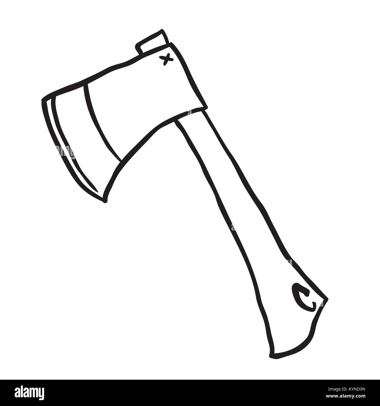 Draaien Lam aankomst Cartoon axe Black and White Stock Photos & Images - Alamy
