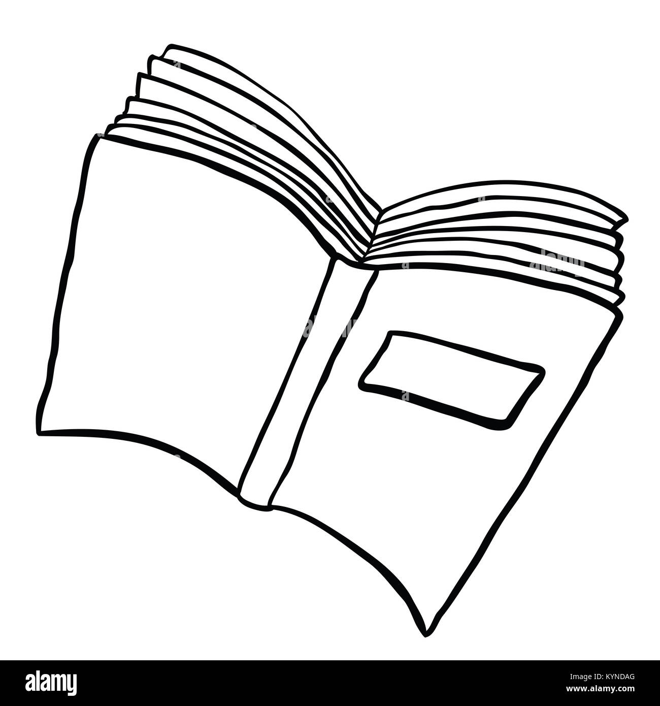 Cartoon open book Black and White Stock Photos & Images - Alamy