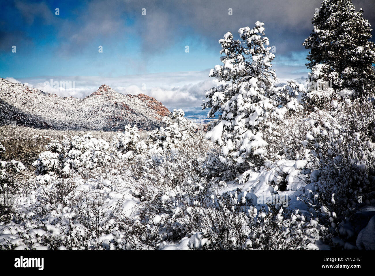 Granite Basin in the Sierra Preita Mountains covered in snow during