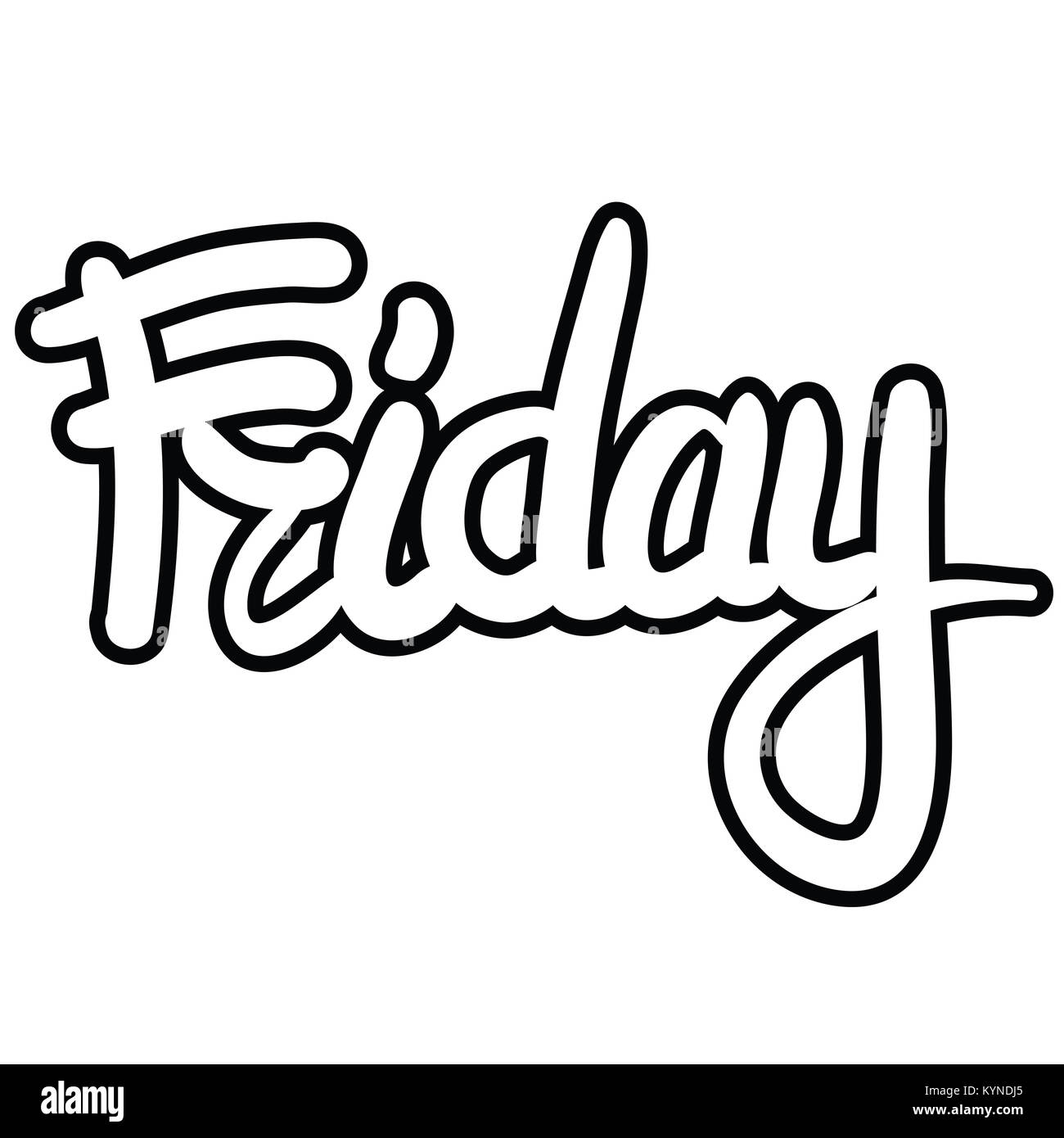 hand written lettering word friday Stock Photo - Alamy