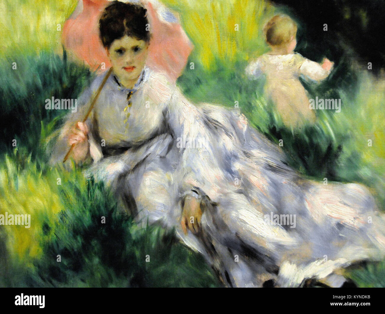 Pierre-Auguste Renoir Woman with a Parasol and a Small Child on a Sunlit  Hillside Stock Photo - Alamy