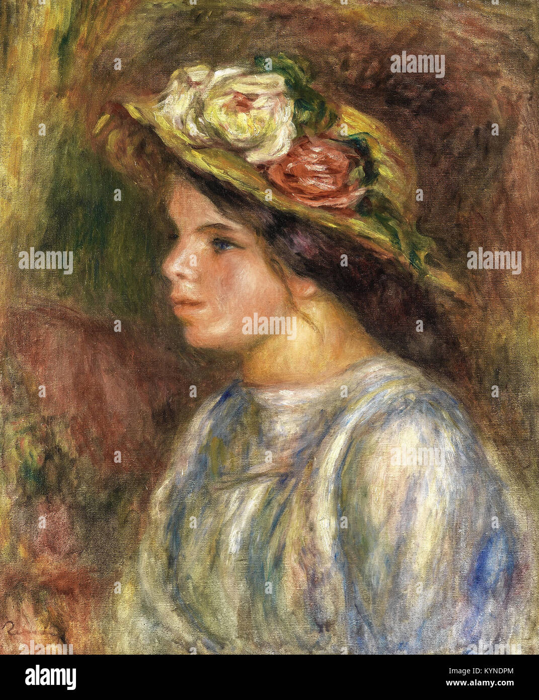 Pierre-Auguste Renoir - Buste de Femme, Chapeau de Paille Garni Stock Photo  - Alamy