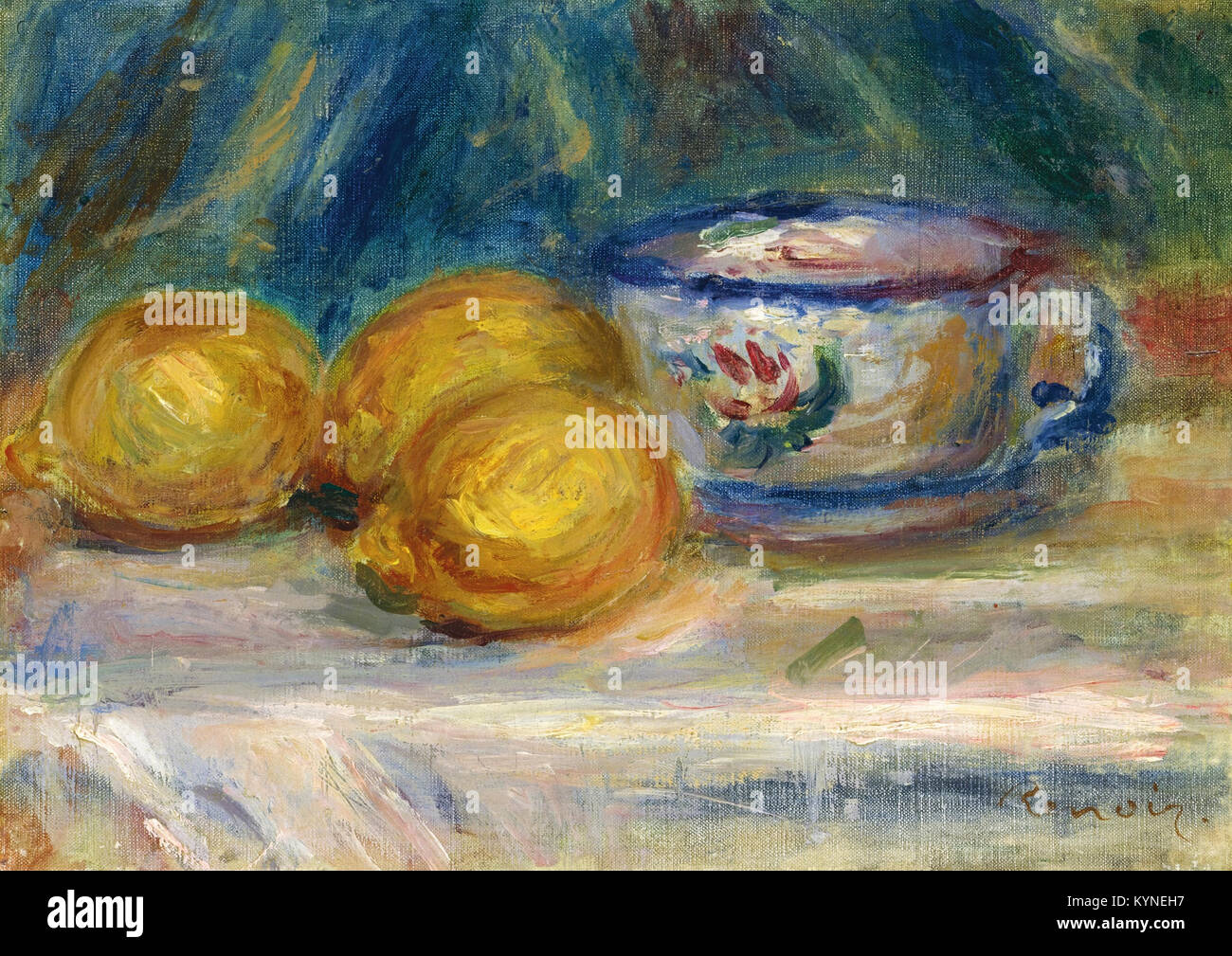Pierre-Auguste Renoir - Nature Morte. Trois Citrons et une Tasse