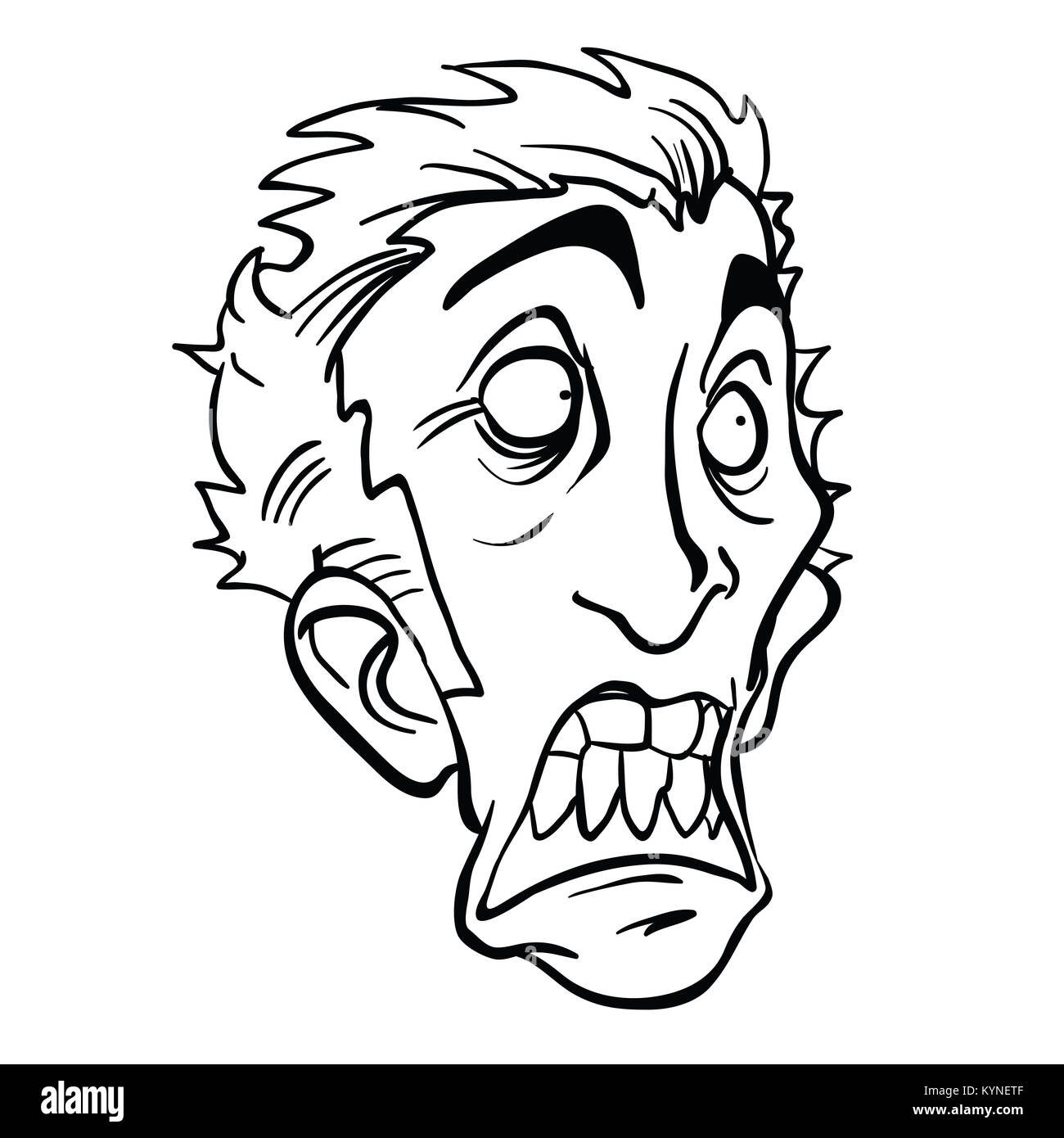 Free: Scared Cartoon People - Scared Face Clip Art Black And White