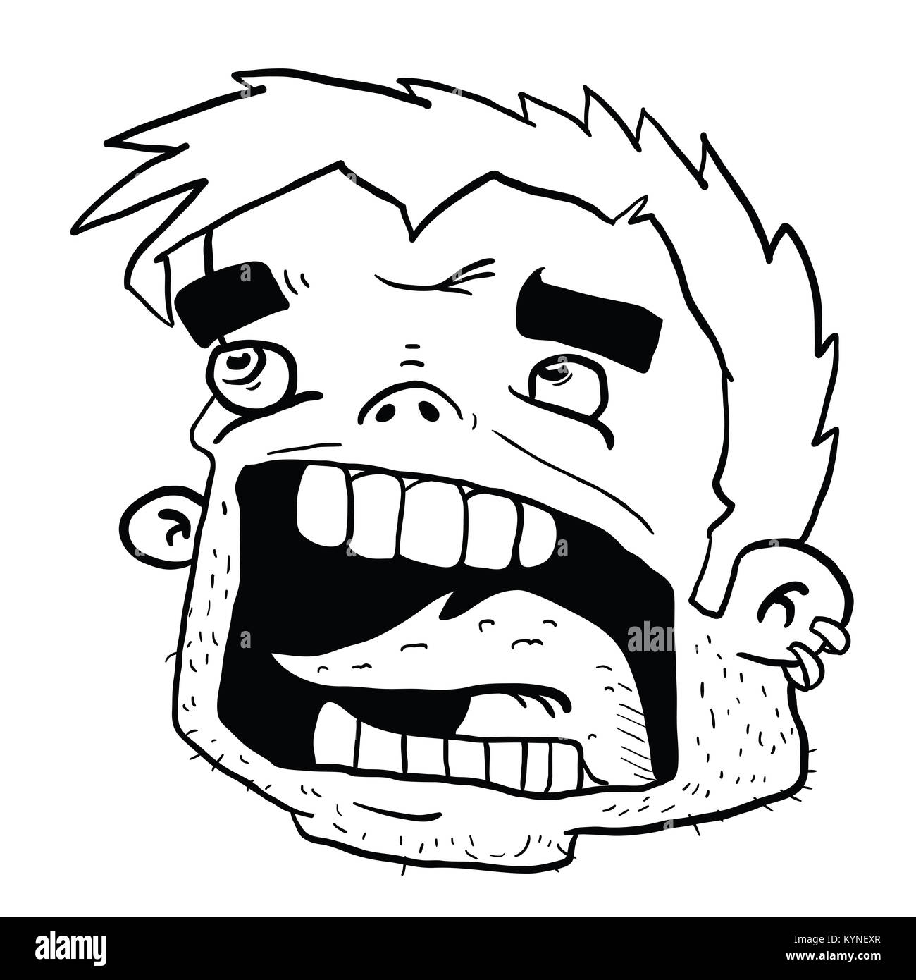 angry screaming cartoon face