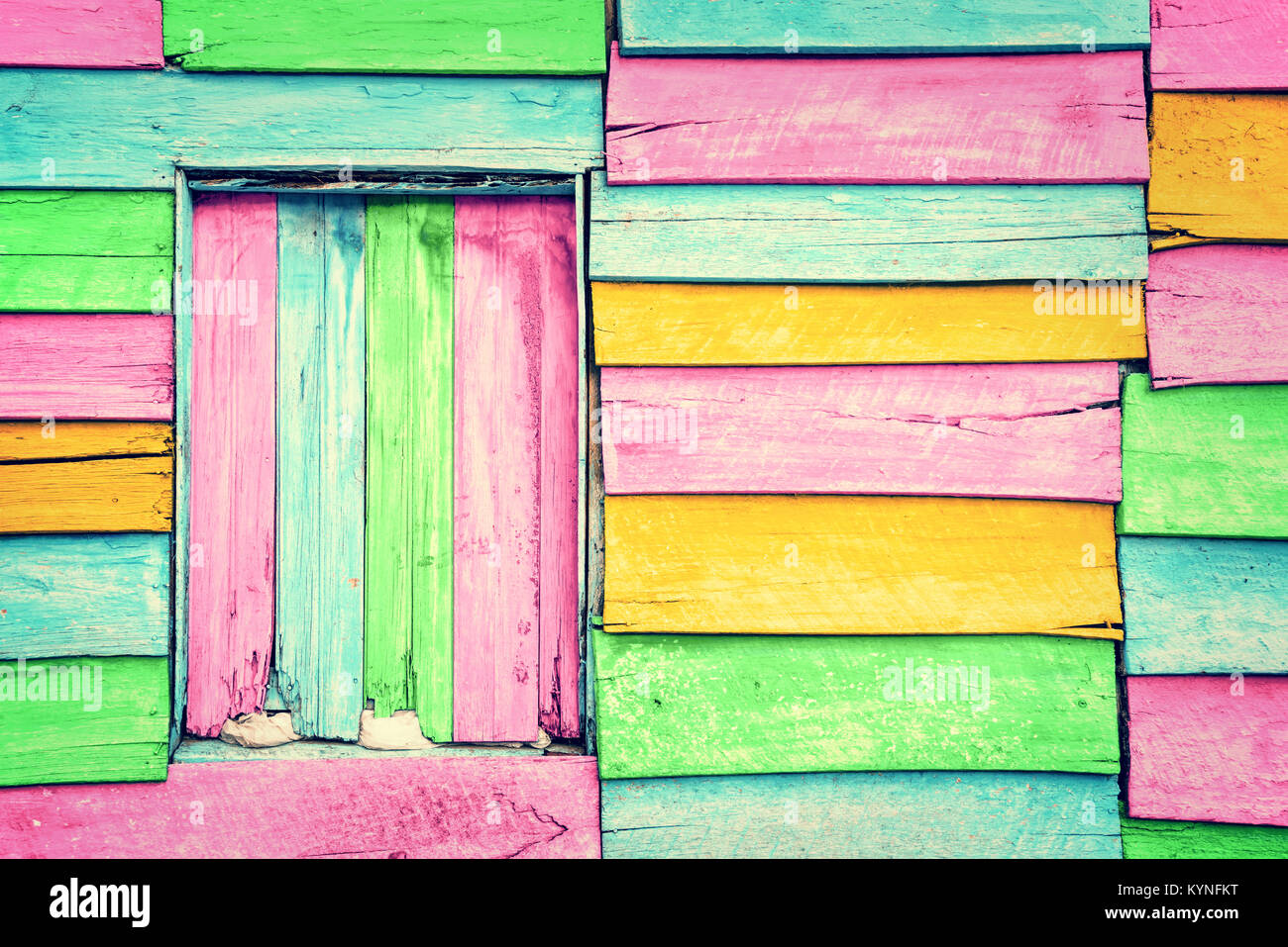 Old colorful wooden wall Stock Photo - Alamy