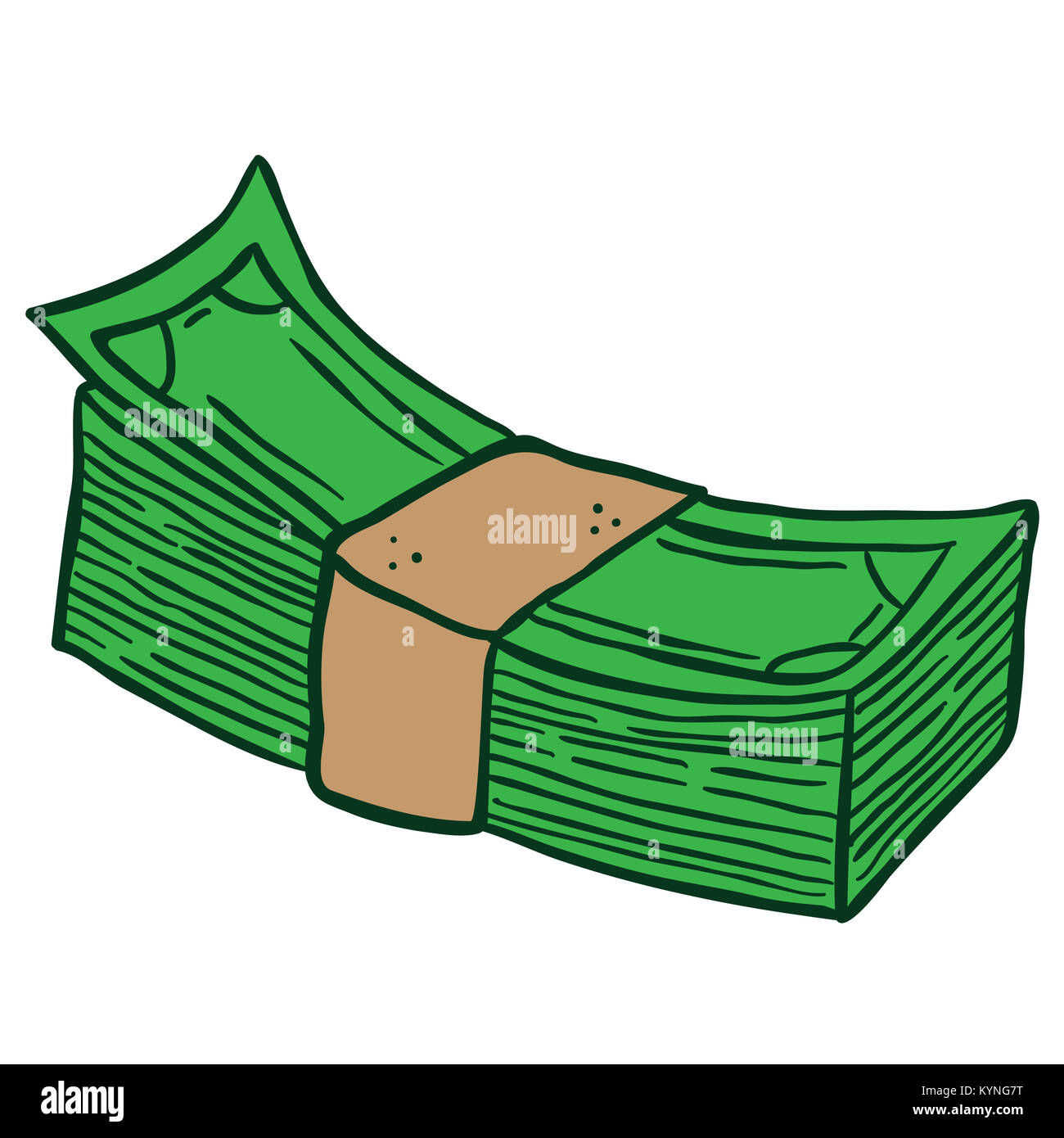 Stack Of Money Cartoon Illustration Isolated On White Stock Photo Alamy