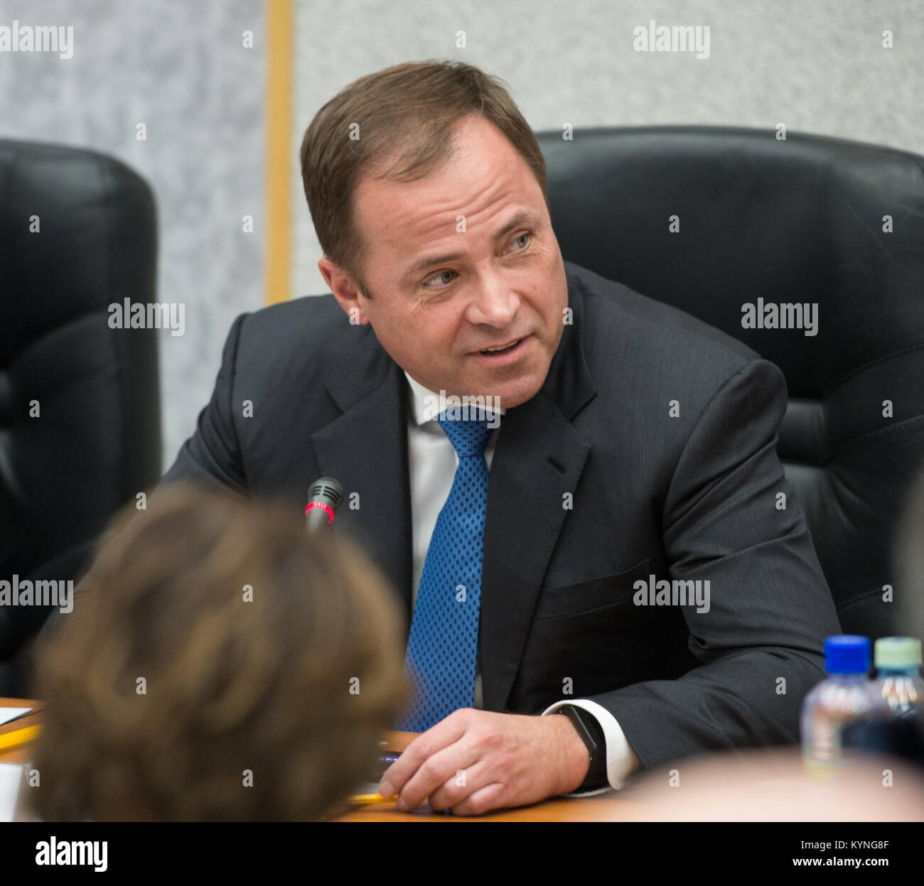 Igor Komarov, Director of Roscosmos, makes remarks during the State