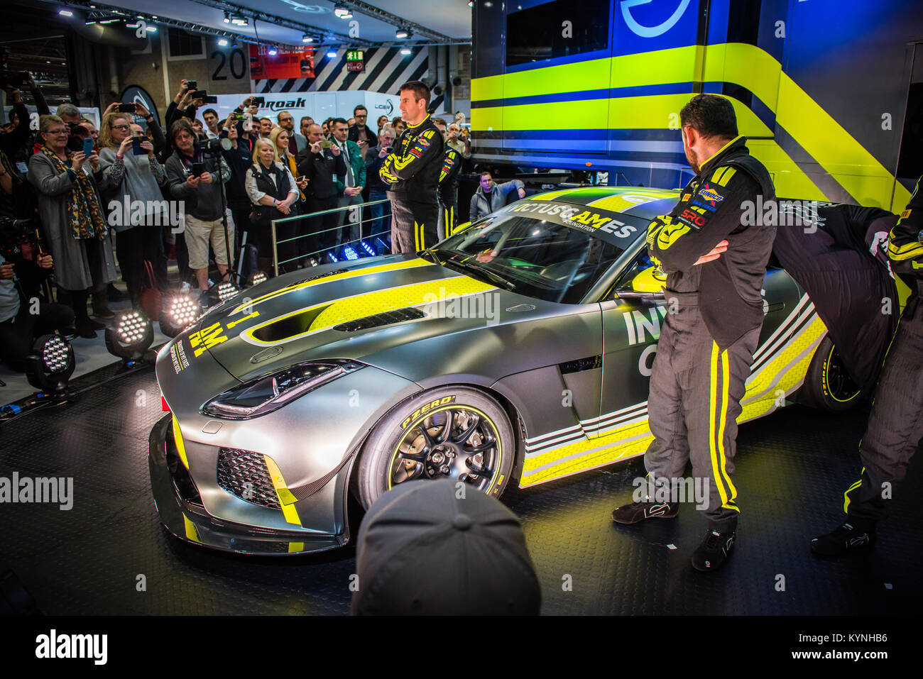 Mission Motorsport launch the Invictus Games Racing Team Jaguar F-Type at  the Autosport International Racing Car Show at NEC Stock Photo - Alamy