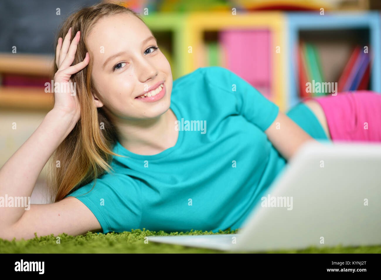 girl using modern laptop Stock Photo - Alamy