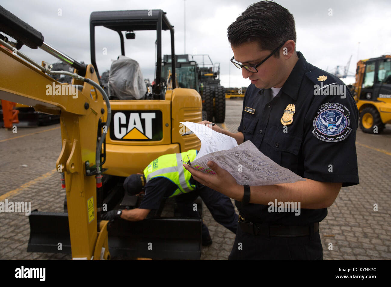 Agriculture inspection specialists with the U.S. Customs and Border