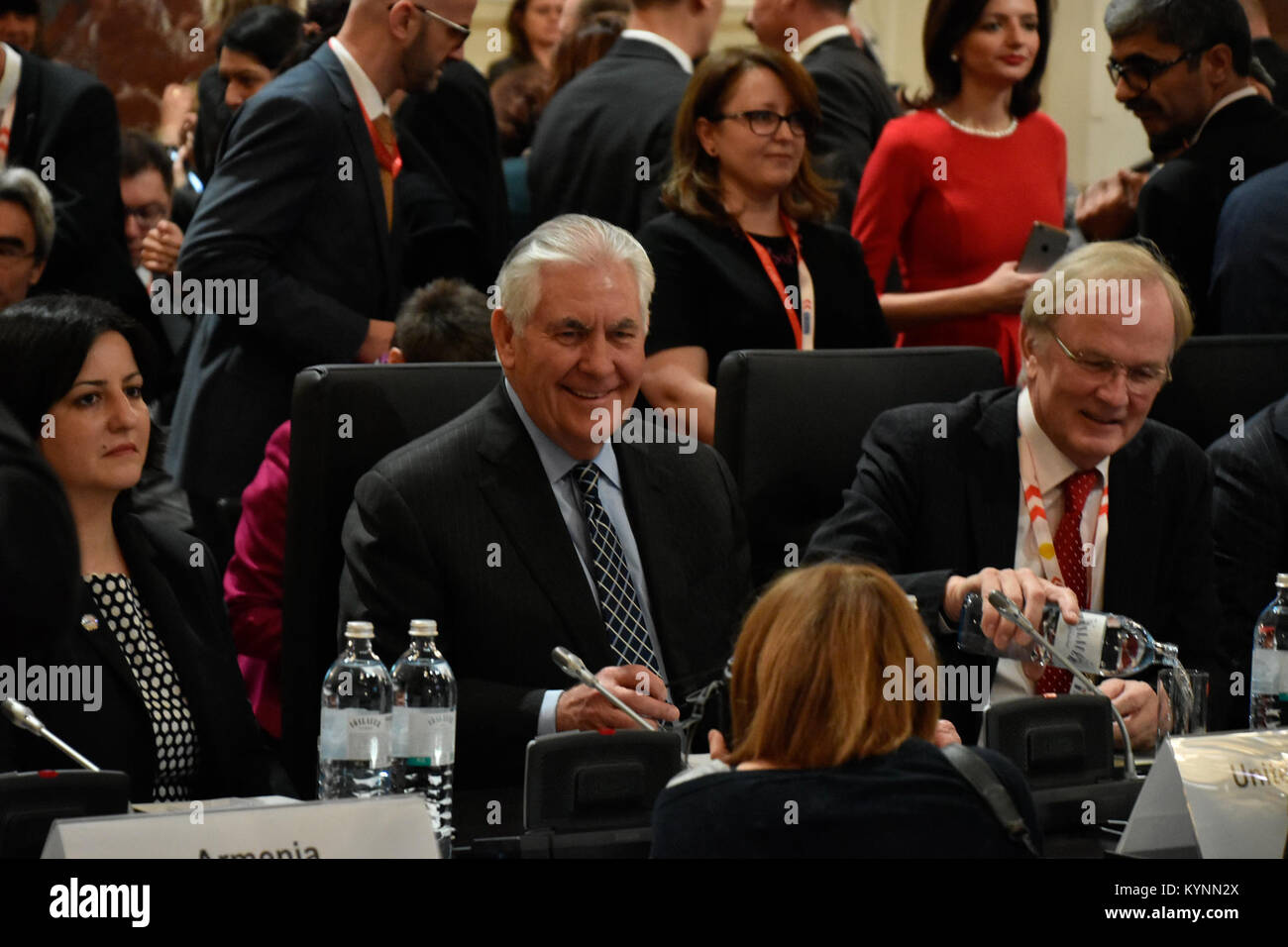 U.S. Secretary of State Rex Tillerson participates in the the 2017 Organization for Security and Co-operation in Europe (OSCE) Ministerial in Vienna, Austria on December 7, 2017. Stock Photo