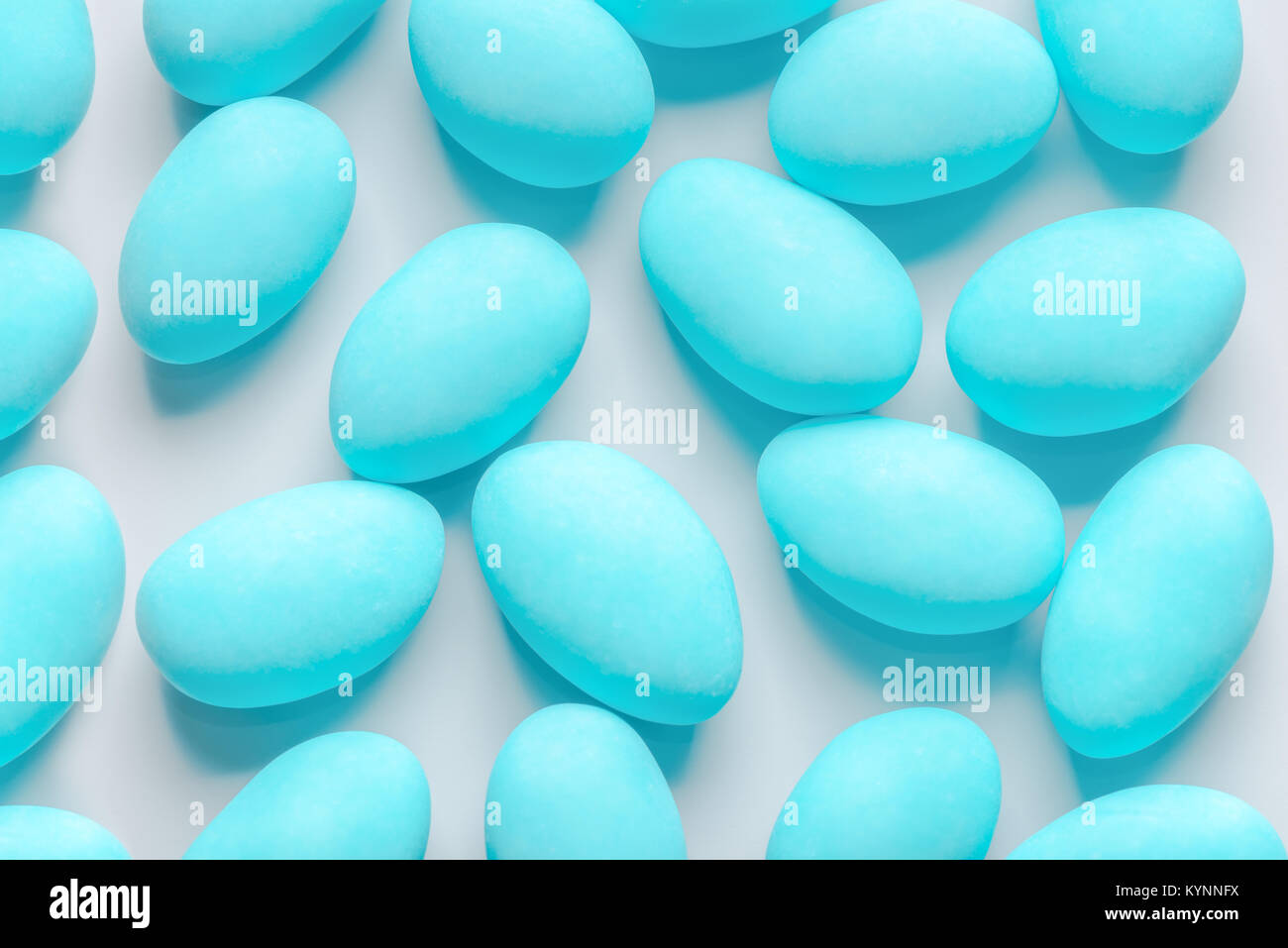 blue sugared almonds candy for wedding like background Stock Photo