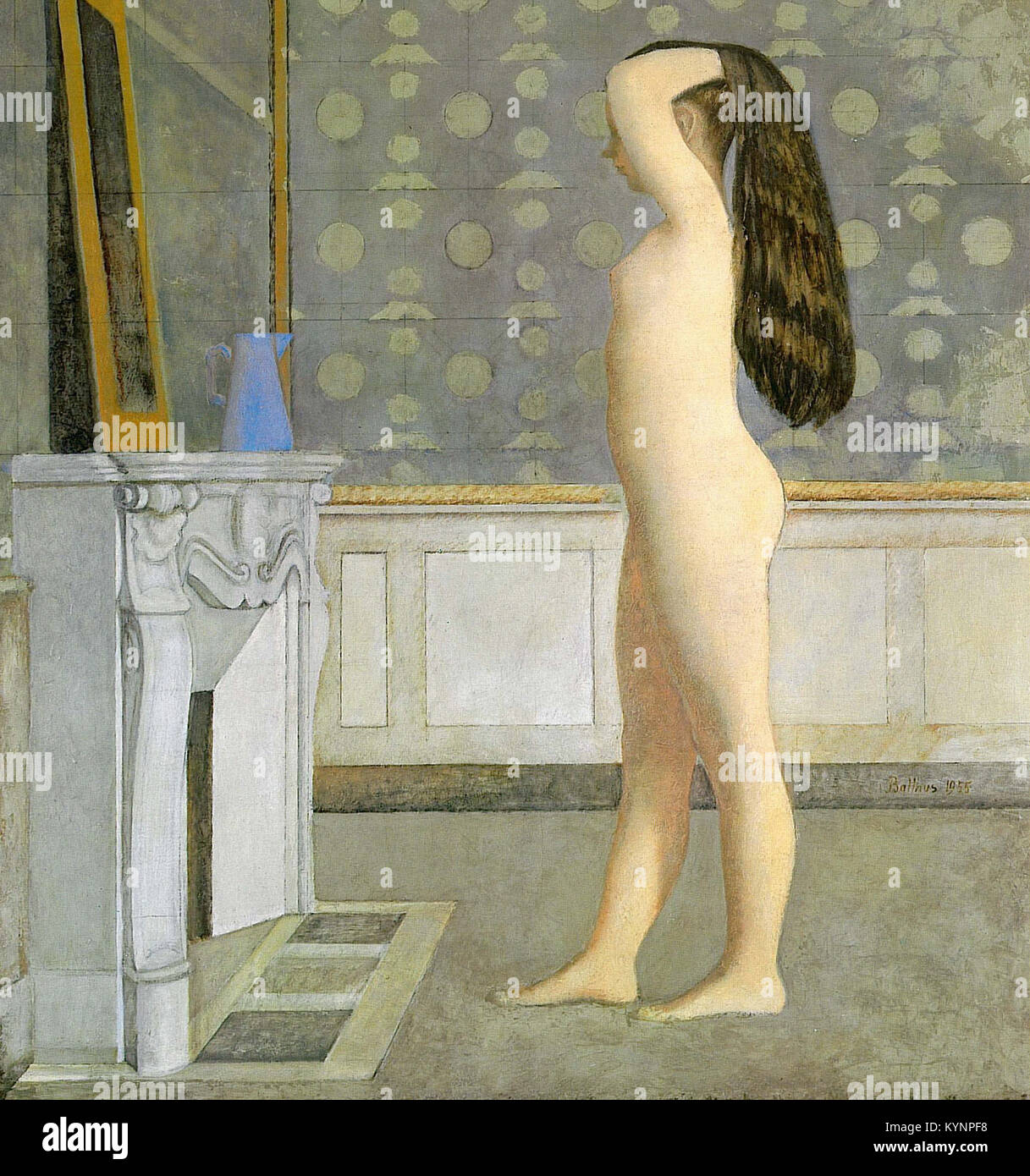 Balthus -  figure in front of a mantel - 1955 Stock Photo