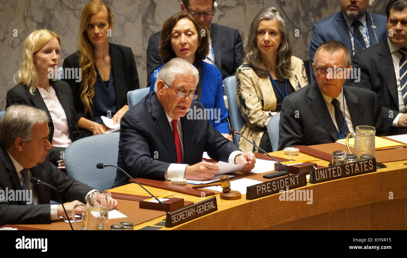 U.S. Secretary of State Rex Tillerson chaired a United Nations Security ...