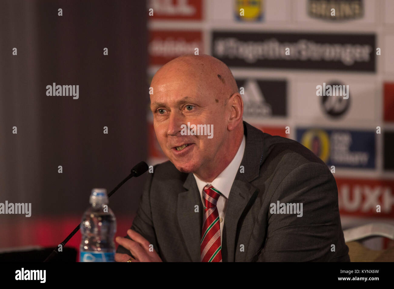 Hensol, Wales, UK, January 15th 2018. FAW head of public affairs Ian ...