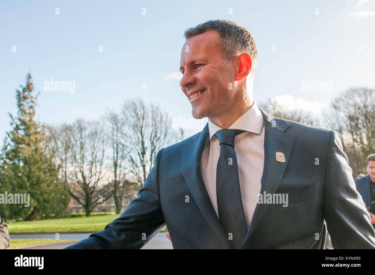 Ryan Giggs is revealed as the new Manager of the Wales National Football team at a press conference at Hensol Castle near Cardiff today. Stock Photo