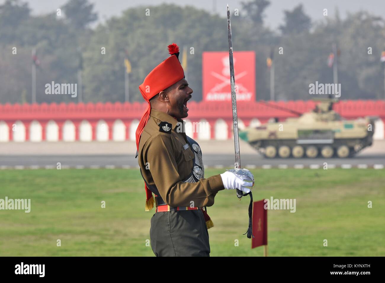 New Delhi India January 15 Indian Army Soldiers During The Army Day New Delhi India January 15 Indian Army Soldiers During The Army Day