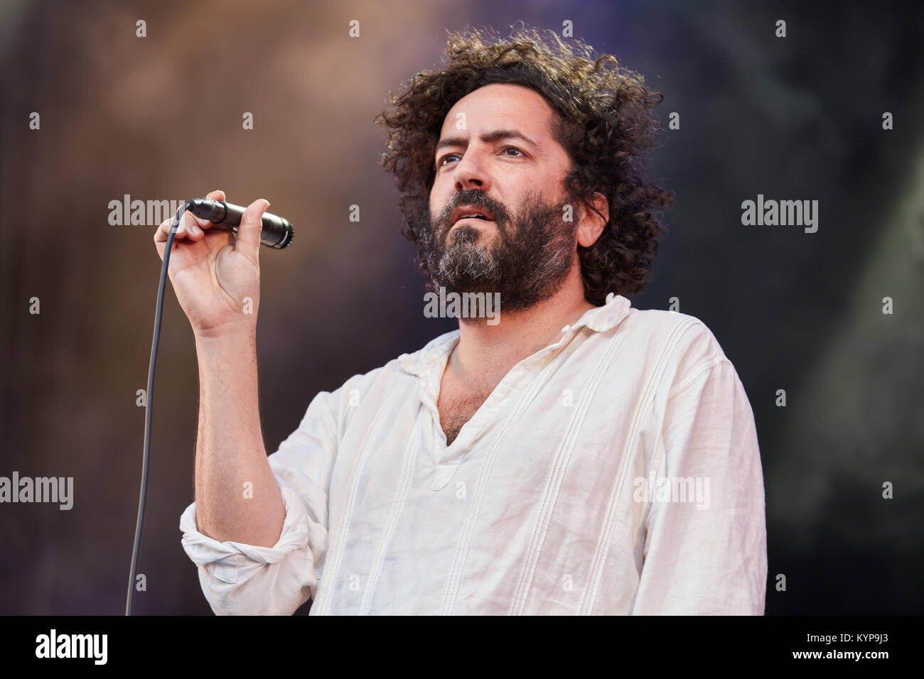 Destroyer, the Canadian indie rock band, performs a live concert at the Norwegian music festival Piknik i Parken 2016 in Oslo. Here singer and songwriter Dan Bejar is seen live on stage. Norway, 26/06 2016. Stock Photo