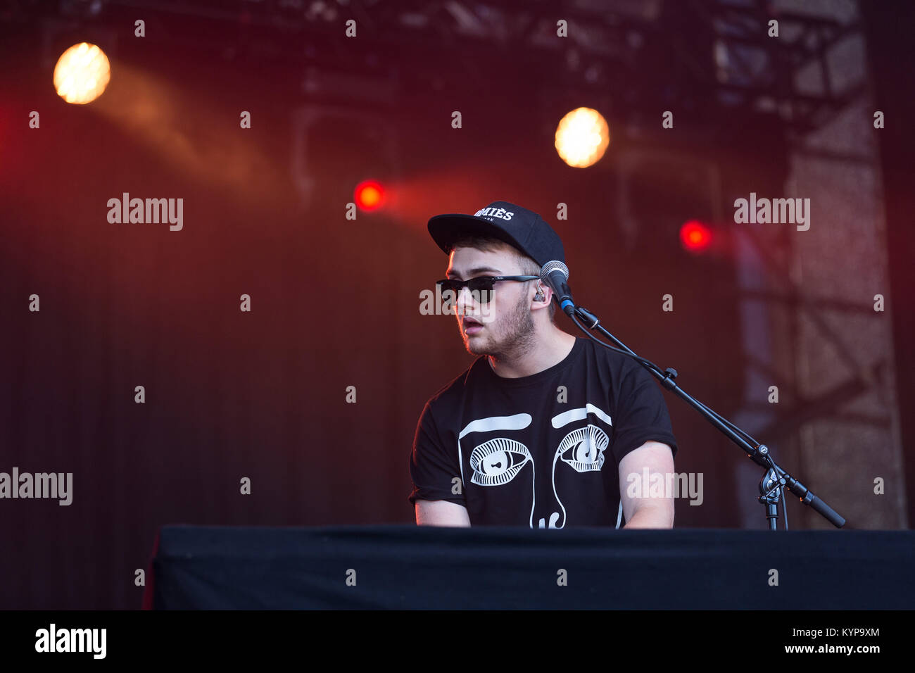 The English electronic music duo Disclosure performs a live concert the