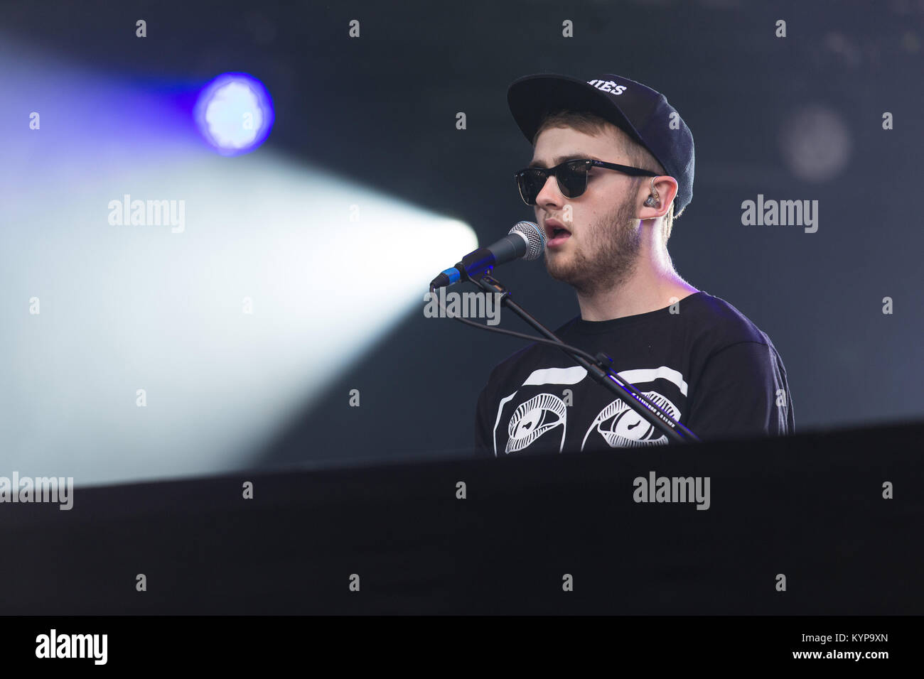 The English electronic music duo Disclosure performs a live concert the