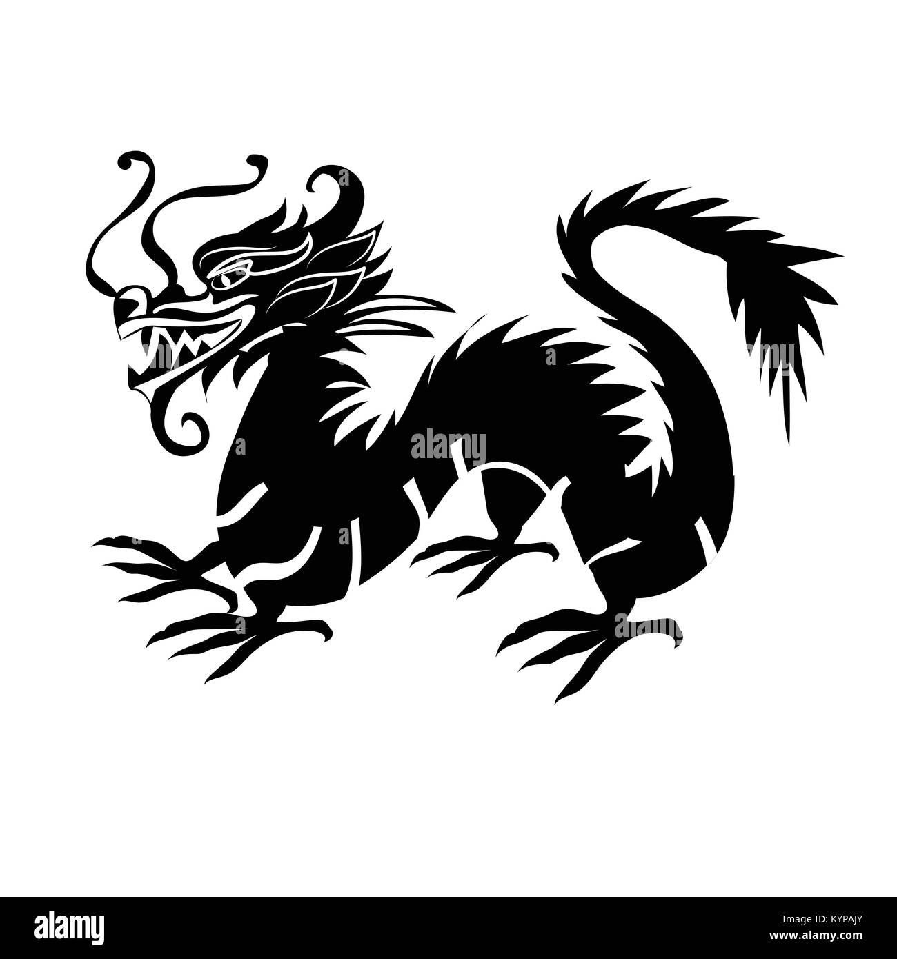 paper cut out of a Dragon china Stock Vector